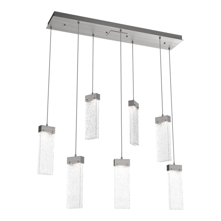 Parallel Linear Pendant Chandelier by Hammerton Studio – 7 Lights in Satin Nickel