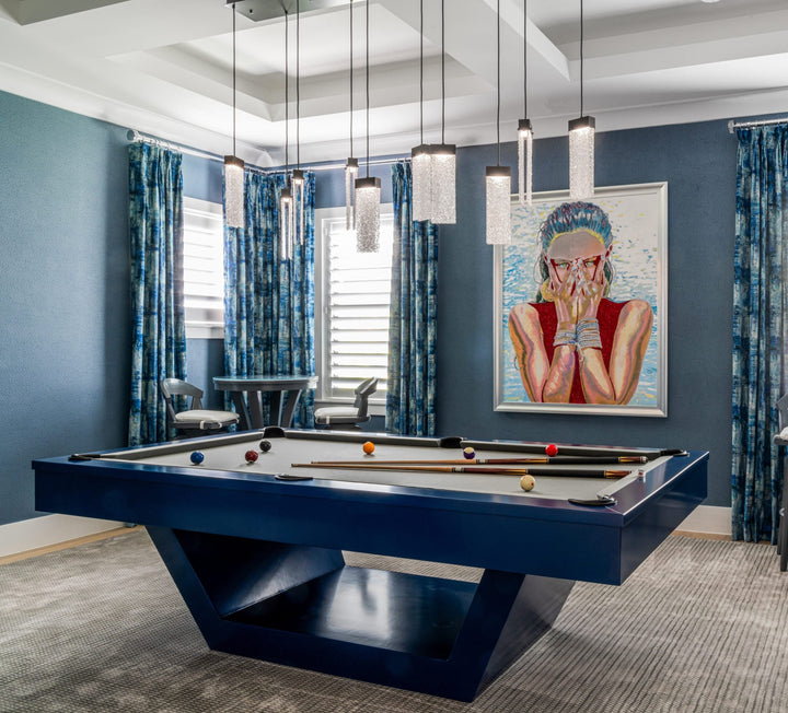 Parallel Linear Pendant Chandelier by Hammerton Studio in a styled interior