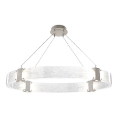 Parallel Oval Chandelier by Hammerton Studio in Beige Silver