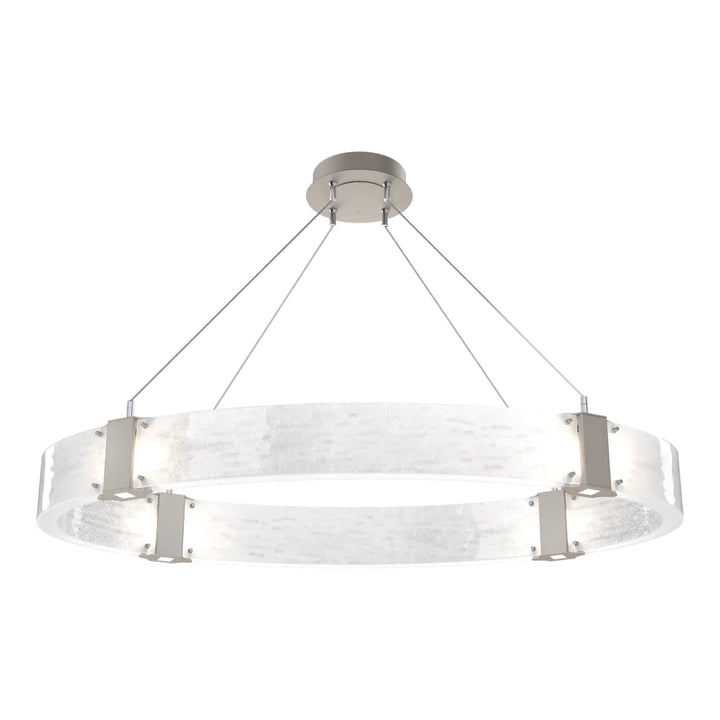 Parallel Oval Chandelier by Hammerton Studio in Beige Silver