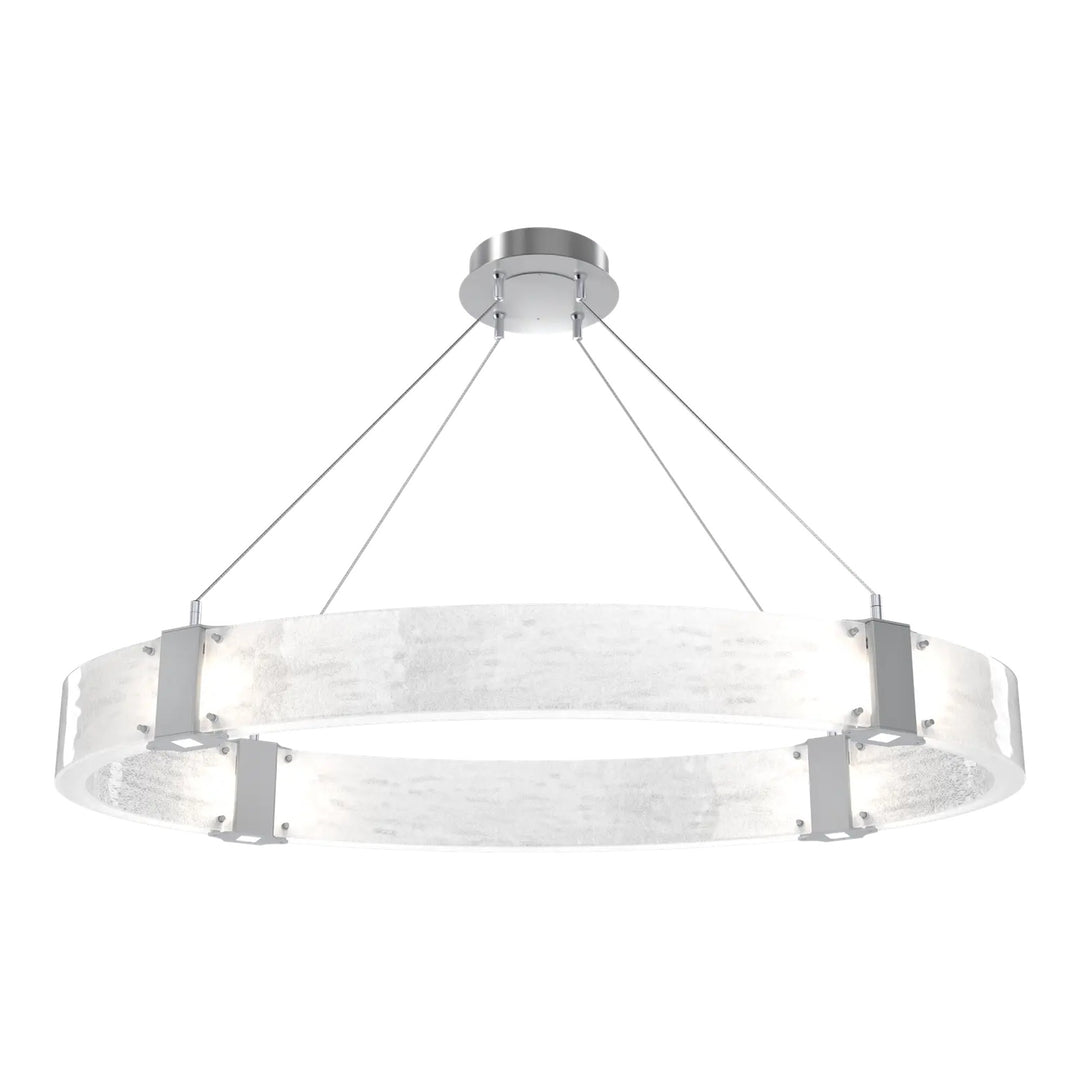 Parallel Oval Chandelier by Hammerton Studio in Classic Silver