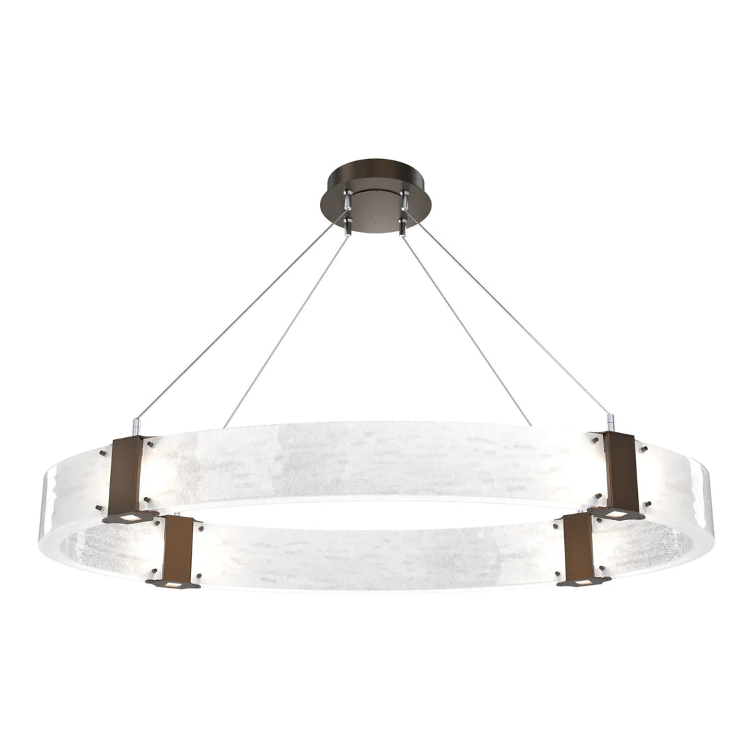 Parallel Oval Chandelier by Hammerton Studio in Flat Bronze