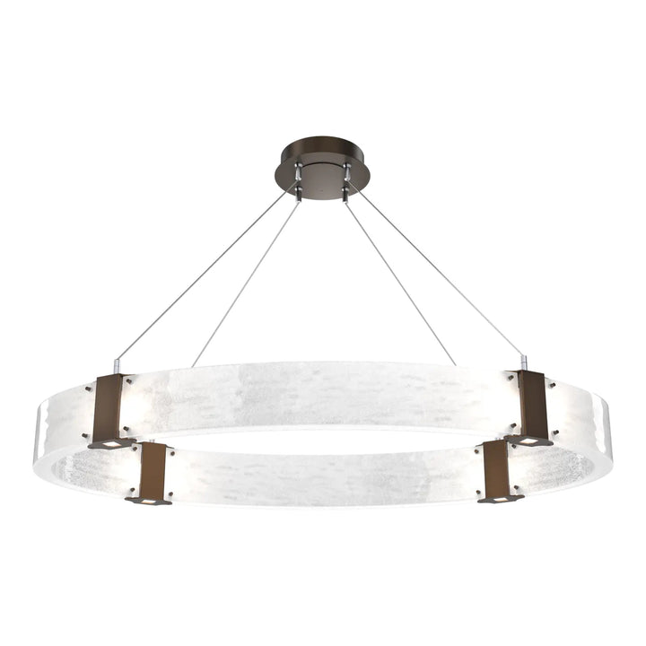 Parallel Oval Chandelier by Hammerton Studio in Flat Bronze