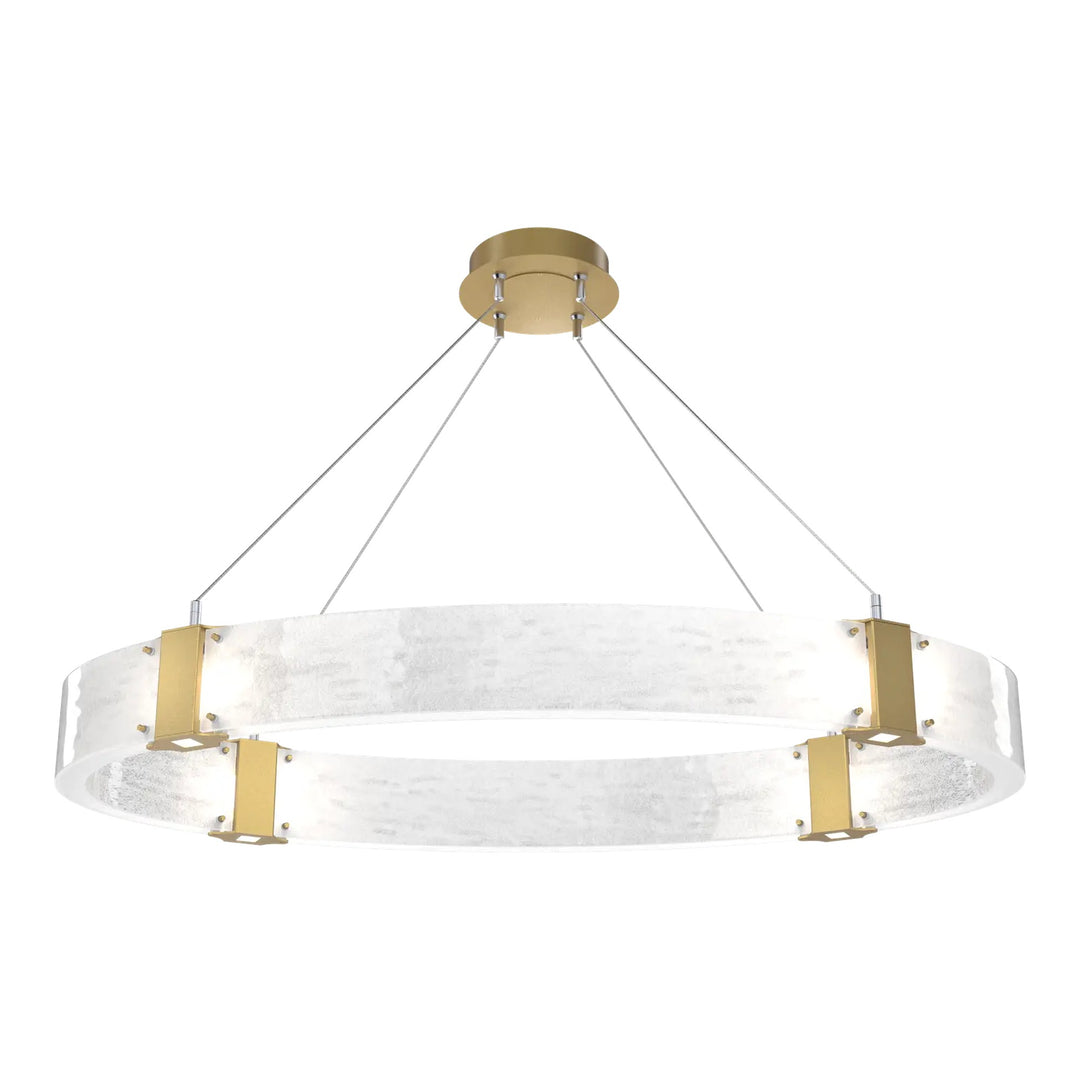 Parallel Oval Chandelier by Hammerton Studio in Gilded Brass