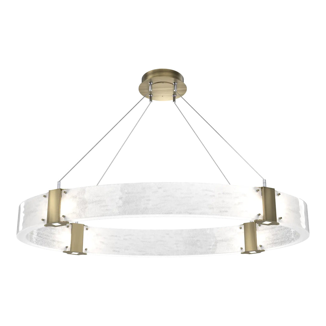 Parallel Oval Chandelier by Hammerton Studio in Heritage Brass