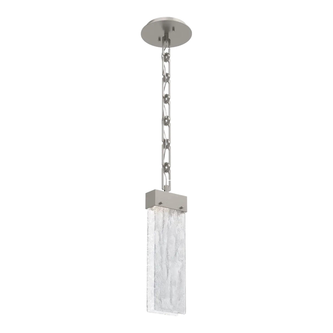Parallel Pendant by Hammerton Studio in Beige Silver on Rectangular Chain