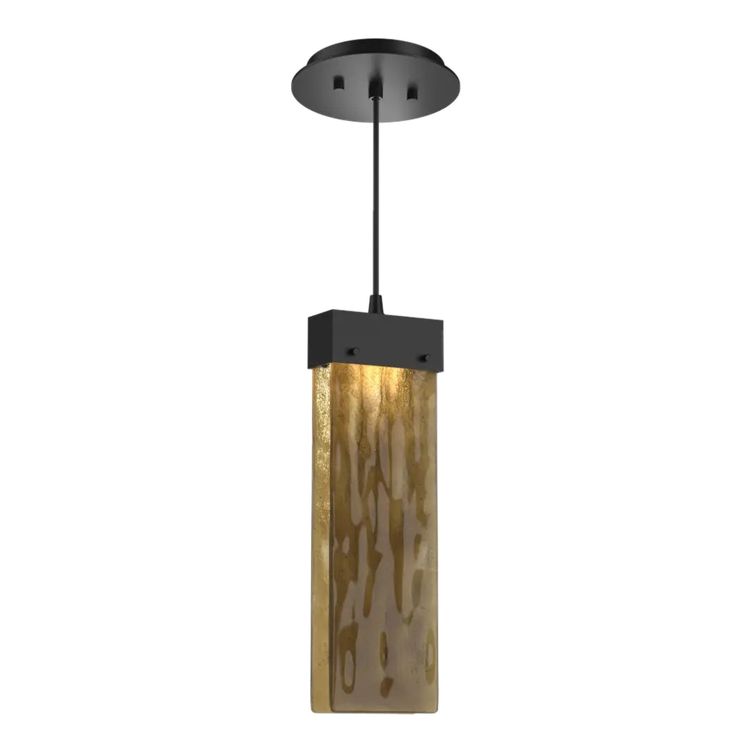 Parallel Pendant by Hammerton Studio in Matte Black with Bronze Granite glass