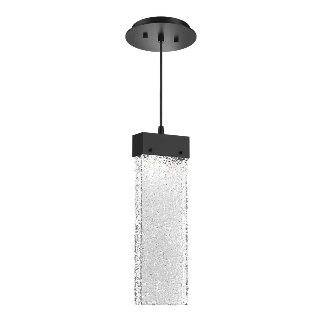 Parallel Pendant by Hammerton Studio in Matte Black with Clear Rimelight glass