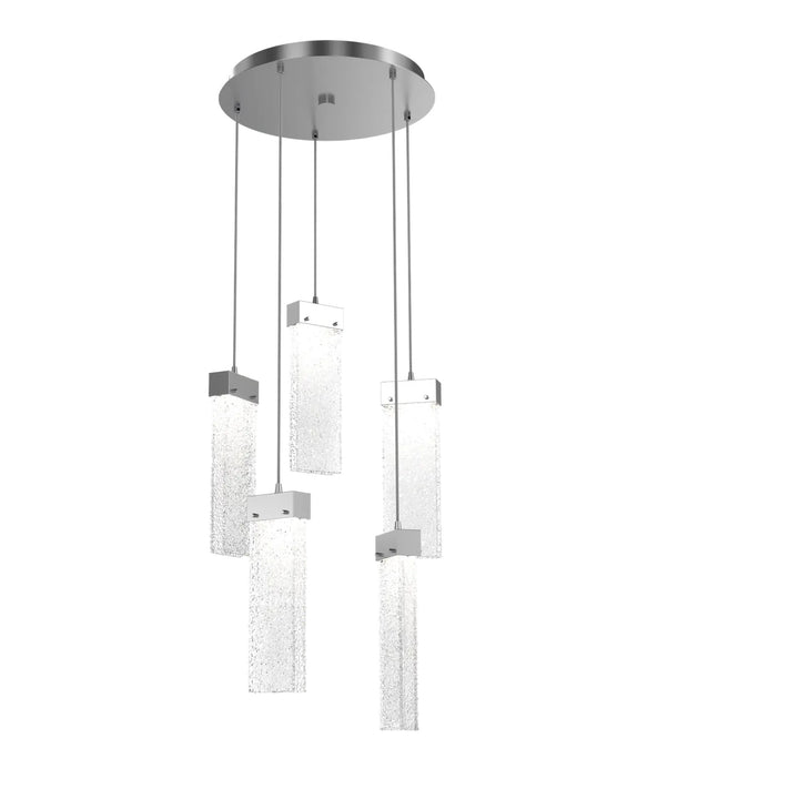Parallel Round Pendant Chandelier by Hammerton Studio – 5 Lights in Classic Silver on adjustable cord