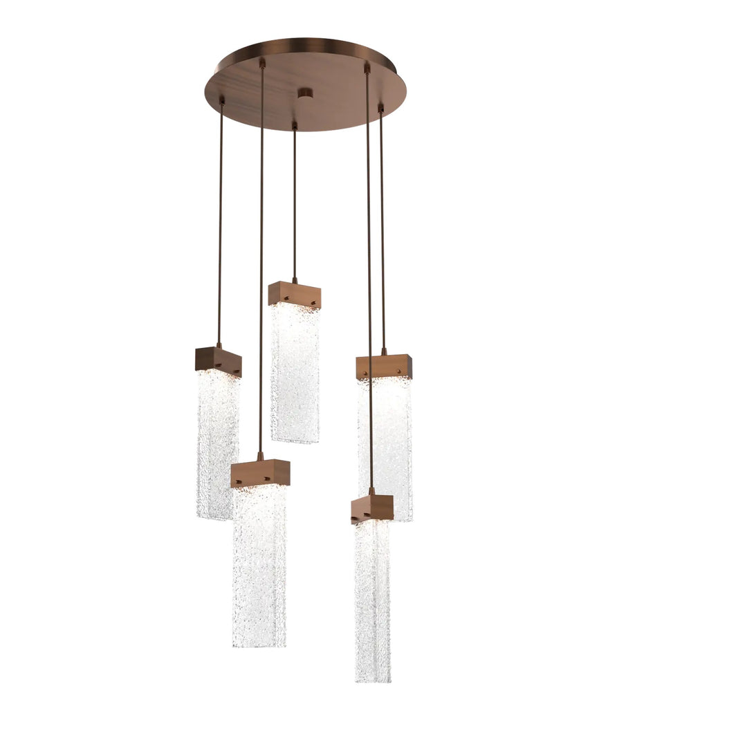 Parallel Round Pendant Chandelier by Hammerton Studio – 5 Lights in Oil-Rubbed Bronze on adjustable cord