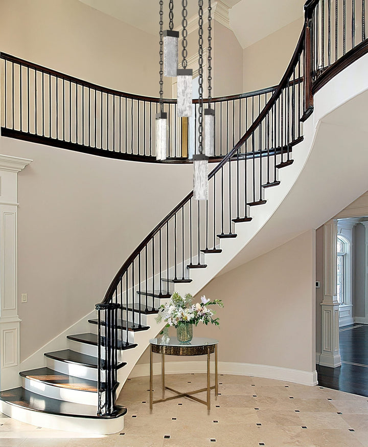 Parallel Round Pendant Chandelier by Hammerton Studio in a styled interior