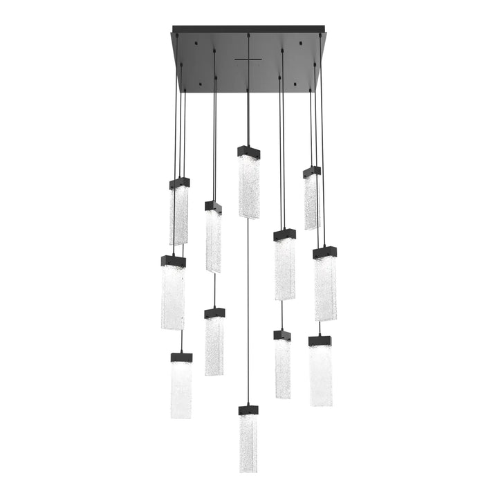 Parallel Square Pendant Chandelier by Hammerton Studio – 12 Lights in Matte Black