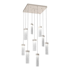 Parallel Square Pendant Chandelier by Hammerton Studio – 9 Lights in Beige Silver