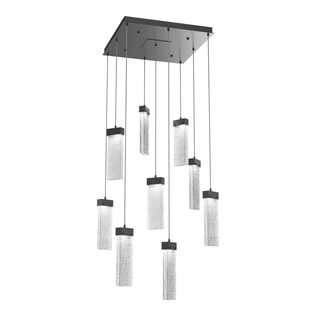 Parallel Square Pendant Chandelier by Hammerton Studio – 9 Lights in Graphite