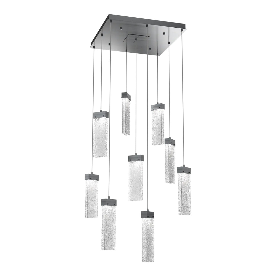 Parallel Square Pendant Chandelier by Hammerton Studio – 9 Lights in Gunmetal