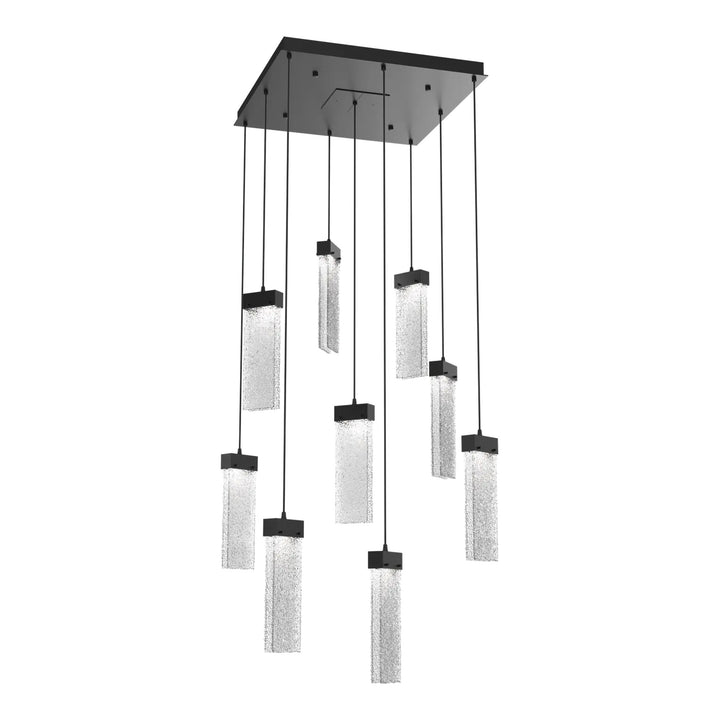 Parallel Square Pendant Chandelier by Hammerton Studio – 9 Lights in Matte Black