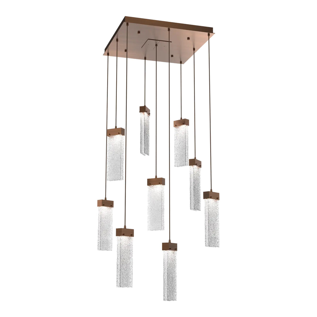 Parallel Square Pendant Chandelier by Hammerton Studio – 9 Lights in Oil-Rubbed Bronze