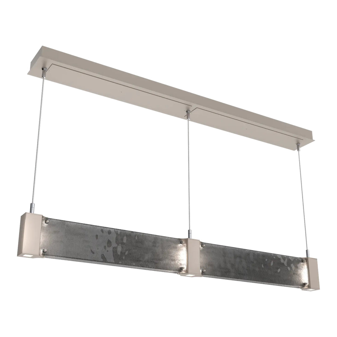 Parallel Straight Linear Chandelier by Hammerton Studio in Beige Silver