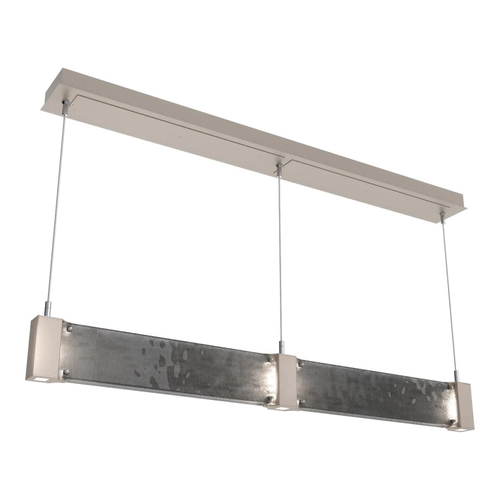 Parallel Straight Linear Chandelier by Hammerton Studio in Beige Silver