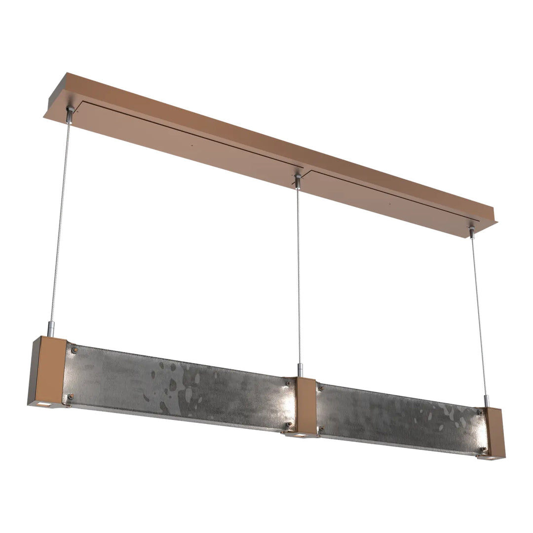 Parallel Straight Linear Chandelier by Hammerton Studio in Burnished Bronze