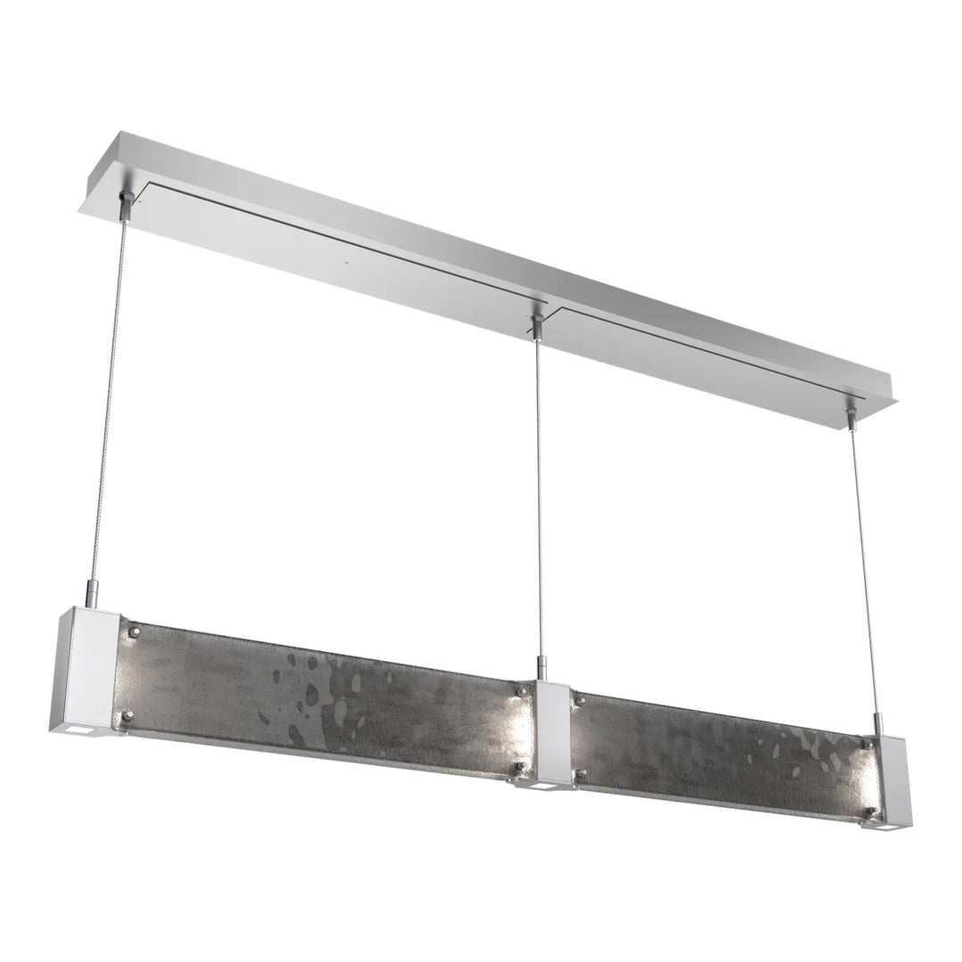 Parallel Straight Linear Chandelier by Hammerton Studio in Classic Silver