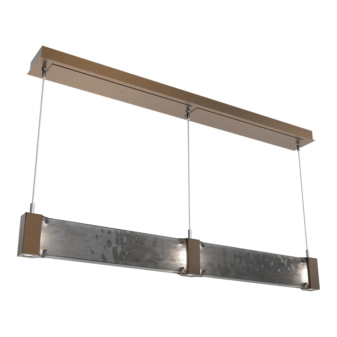 Parallel Straight Linear Chandelier by Hammerton Studio in Flat Bronze