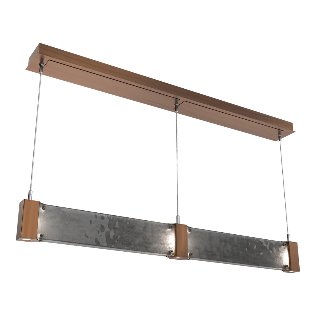 Parallel Straight Linear Chandelier by Hammerton Studio in Oil-Rubbed Bronze