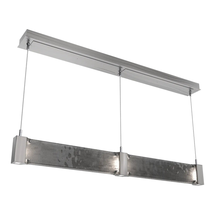 Parallel Straight Linear Chandelier by Hammerton Studio in Satin Nickel