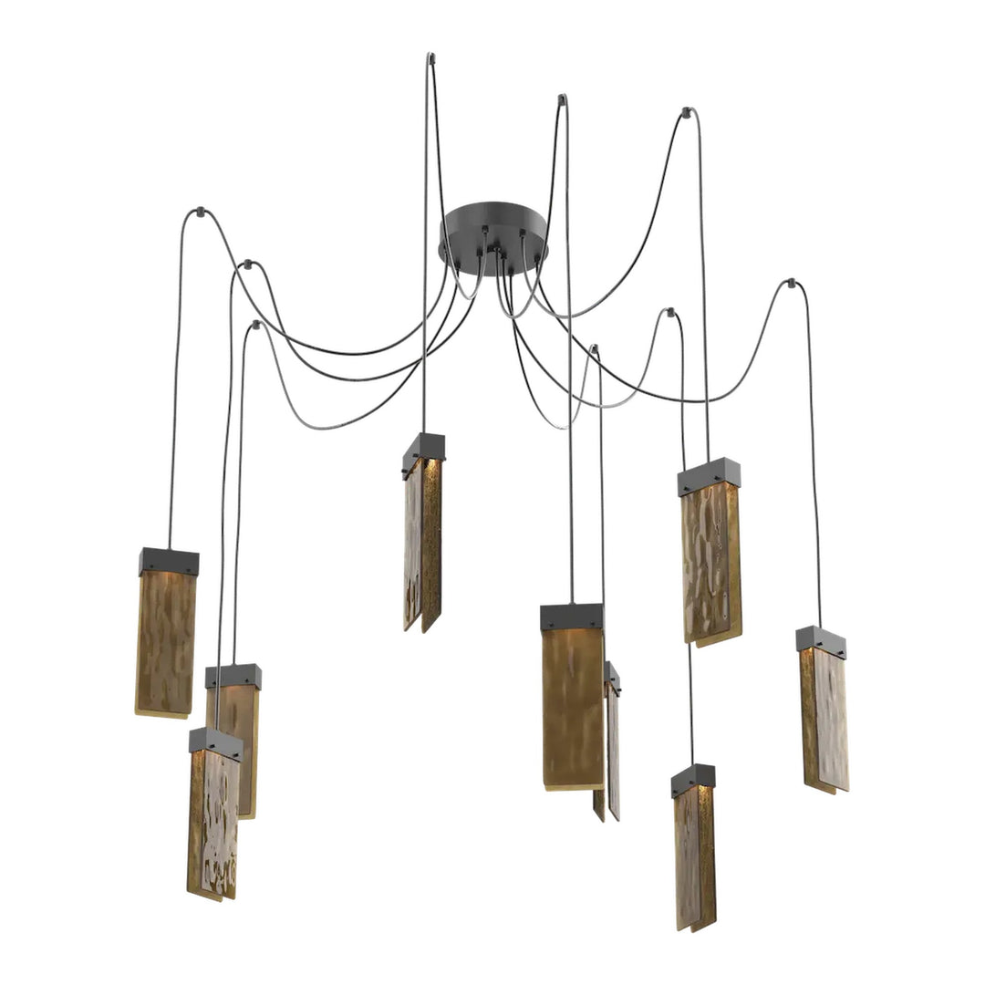 Parallel Swag Chandelier by Hammerton Studio – 9 Lights in Matte Black on adjustable cord