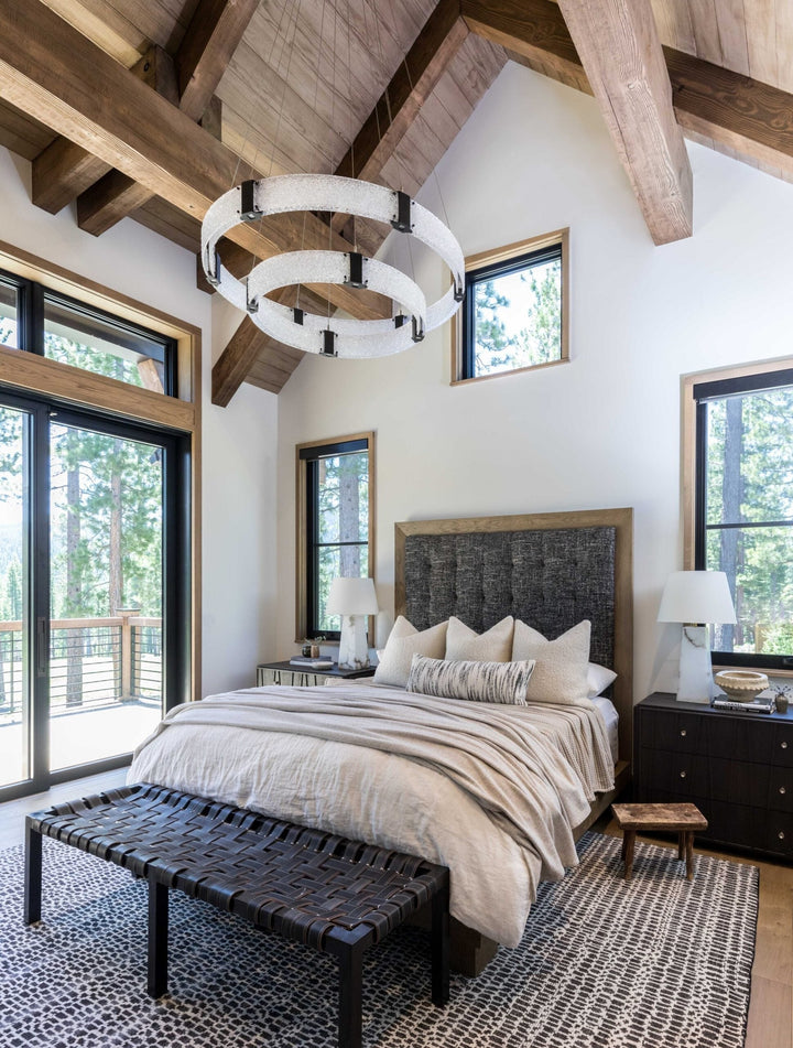 Parallel Two-Tier Ring Chandelier by Hammerton Studio in a styled interior