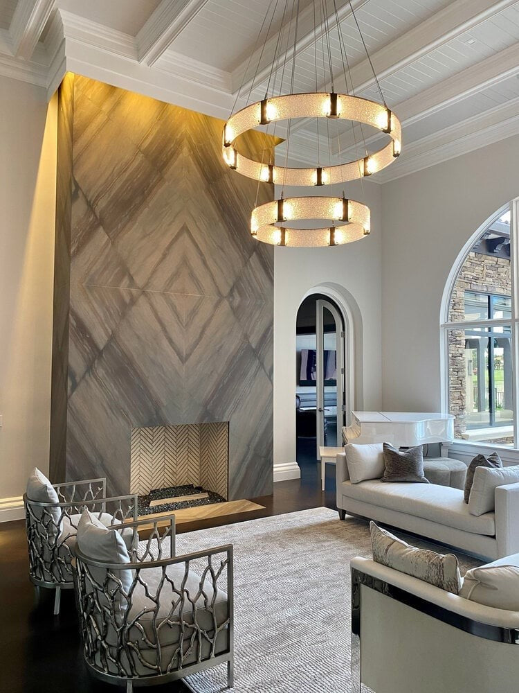 Parallel Two-Tier Ring Chandelier by Hammerton Studio in a styled interior