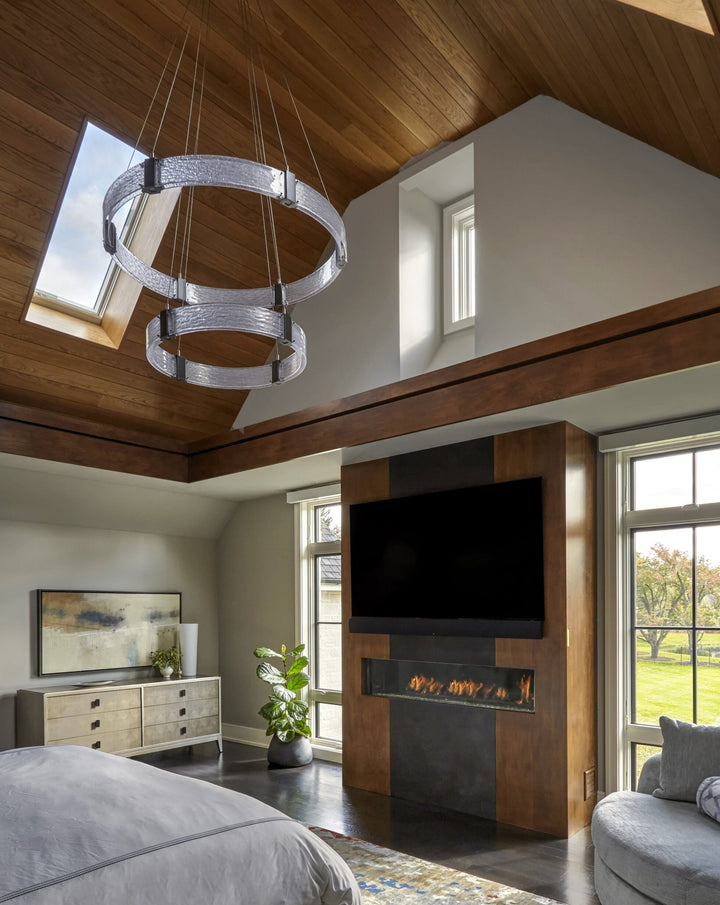 Parallel Two-Tier Ring Chandelier by Hammerton Studio in a styled interior
