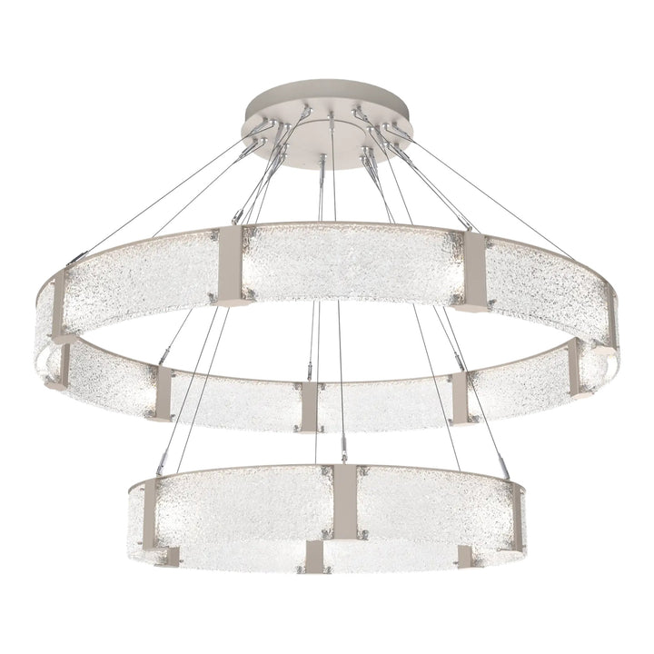 Parallel Two-Tier Ring Chandelier by Hammerton Studio – XL in Beige Silver