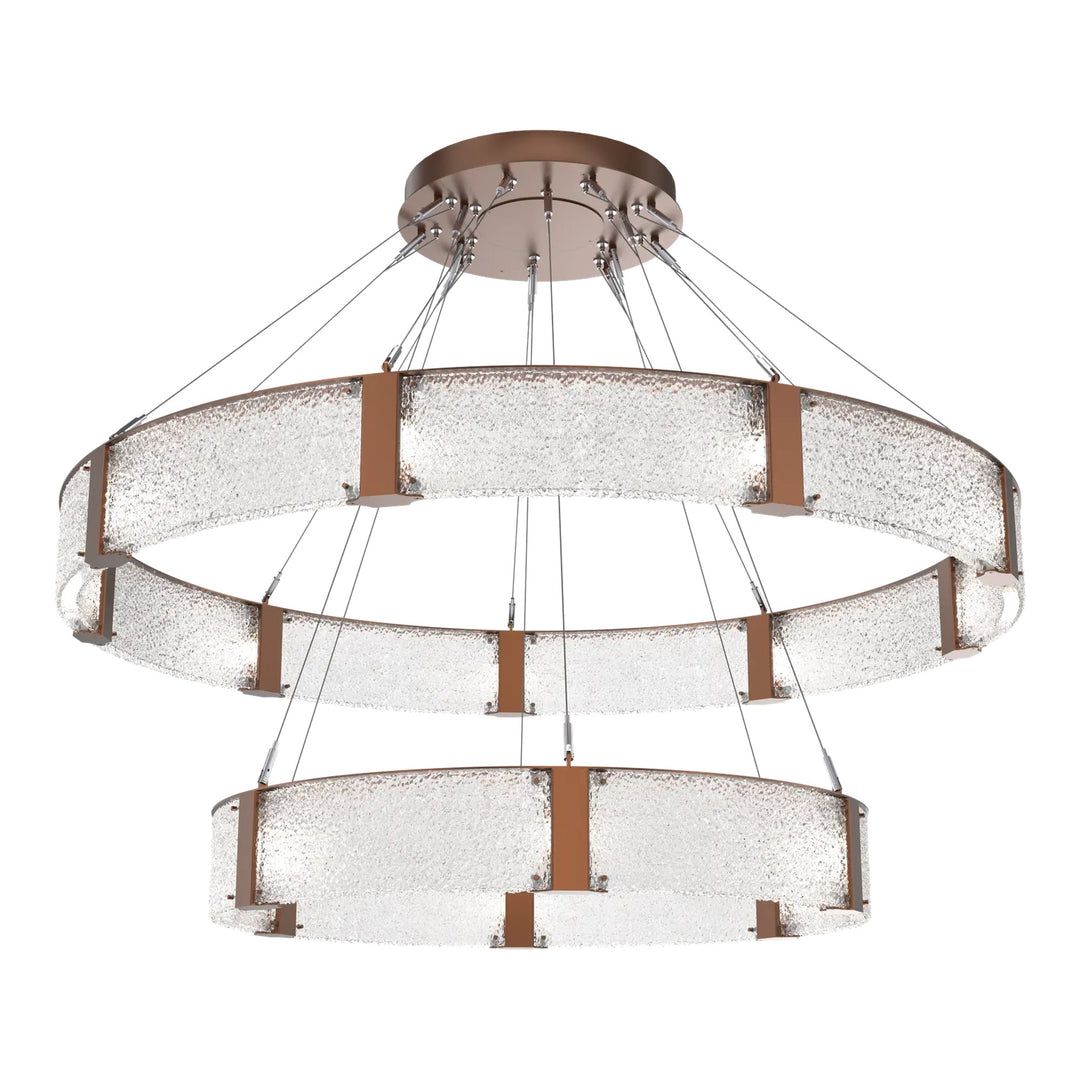 Parallel Two-Tier Ring Chandelier by Hammerton Studio – XL in Burnished Bronze