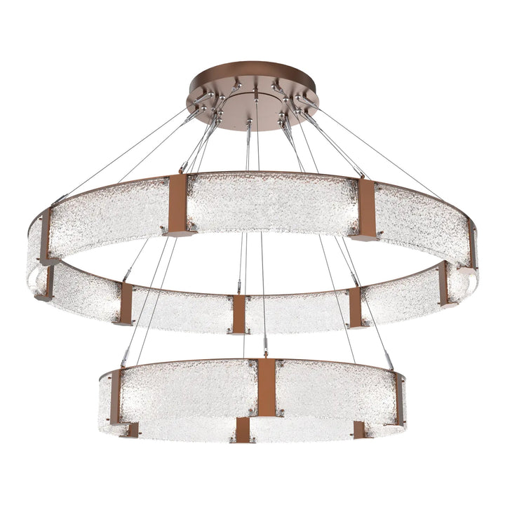 Parallel Two-Tier Ring Chandelier by Hammerton Studio – XL in Burnished Bronze