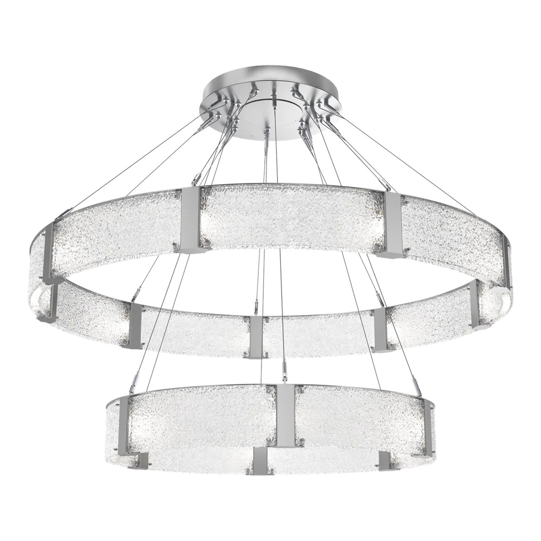 Parallel Two-Tier Ring Chandelier by Hammerton Studio – XL in Classic Silver