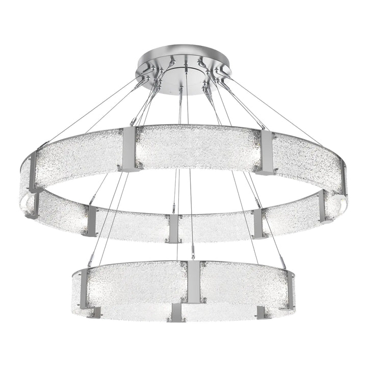 Parallel Two-Tier Ring Chandelier by Hammerton Studio – XL in Classic Silver