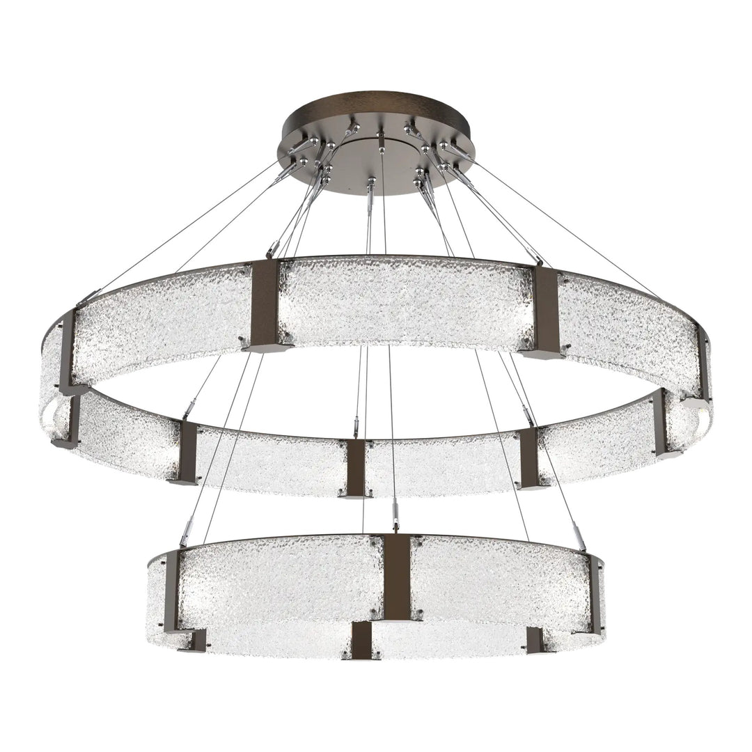 Parallel Two-Tier Ring Chandelier by Hammerton Studio – XL in Flat Bronze