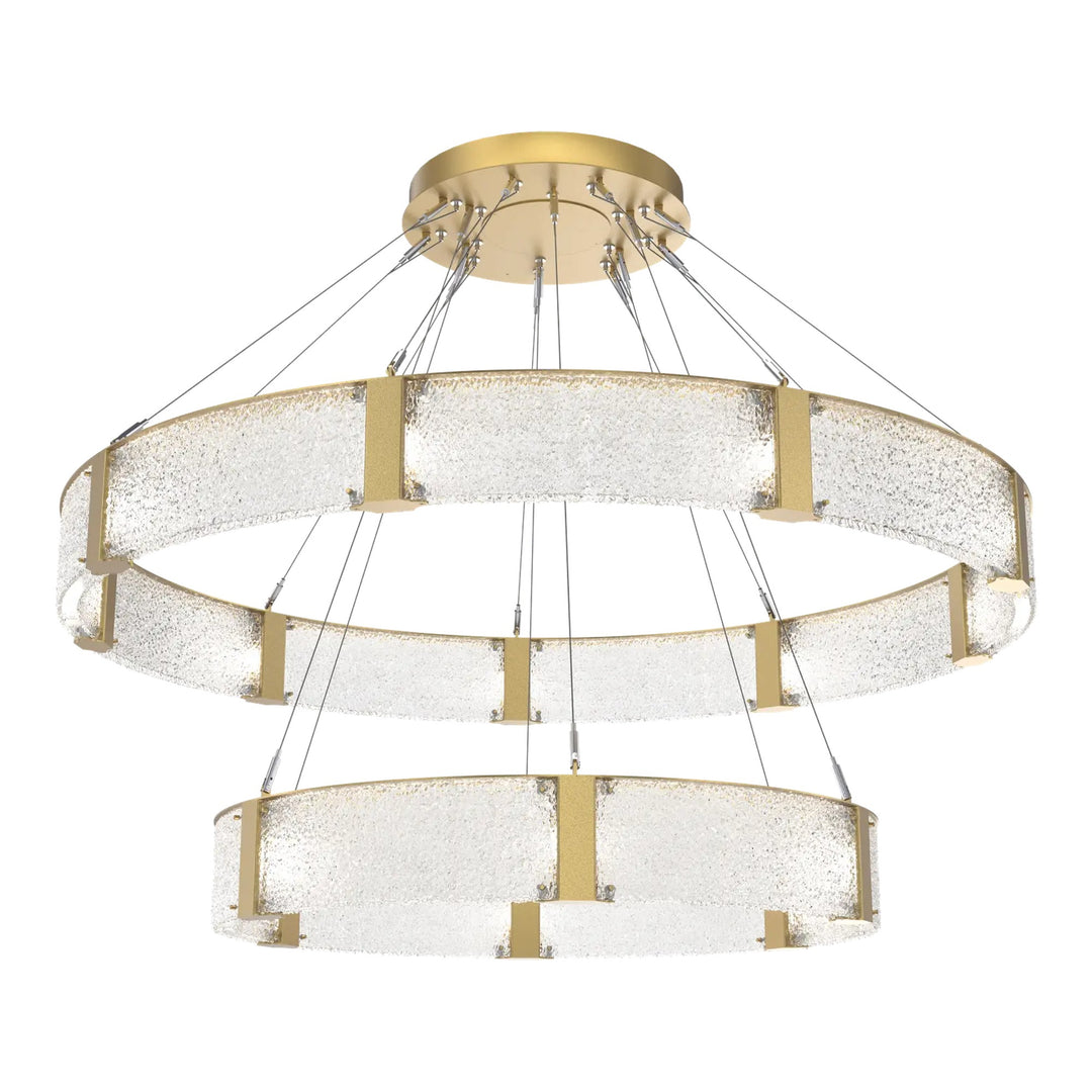 Parallel Two-Tier Ring Chandelier by Hammerton Studio – XL in Gilded Brass