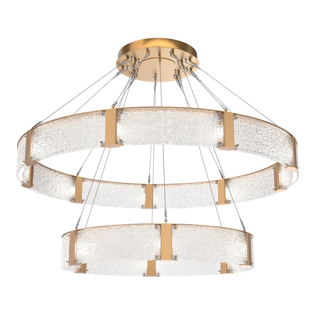 Parallel Two-Tier Ring Chandelier by Hammerton Studio – XL in Novel Brass