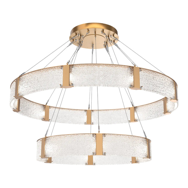 Parallel Two-Tier Ring Chandelier by Hammerton Studio – XL in Novel Brass