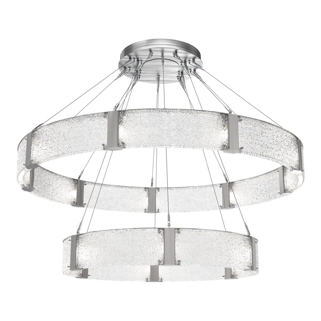 Parallel Two-Tier Ring Chandelier by Hammerton Studio – XL in Satin Nickel