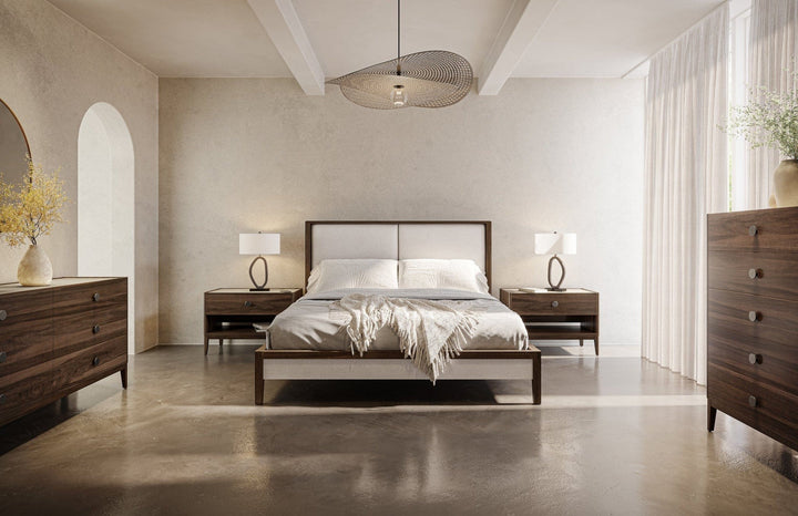 Parma Bed — lifestyle bedroom, daylight