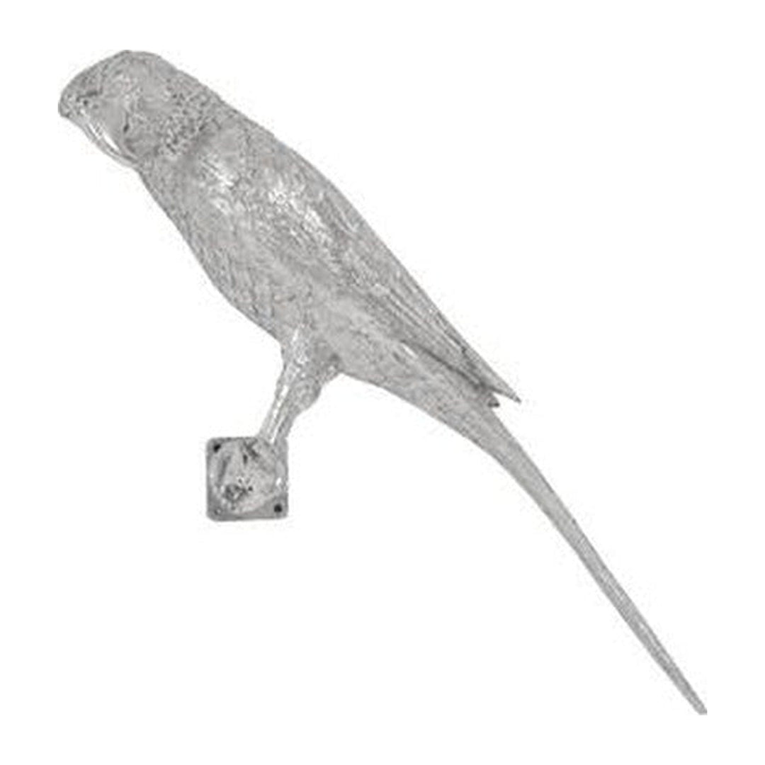 Parrot Looking Left Wall Art, Resin, Silver Leaf Phillips Collection