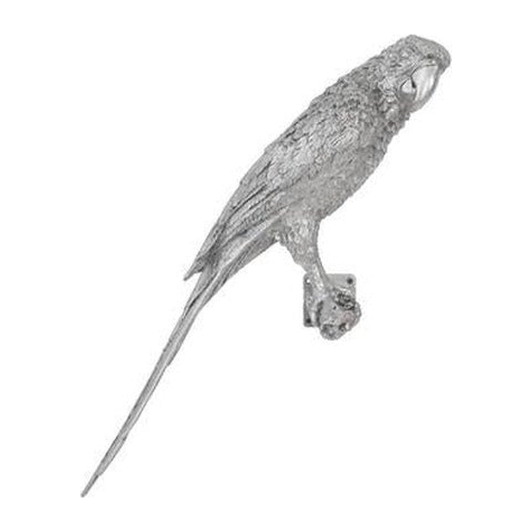 Parrot Looking Right Wall Art, Resin, Silver Leaf Phillips Collection