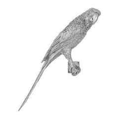 Parrot Looking Right Wall Art, Resin, Silver Leaf Phillips Collection