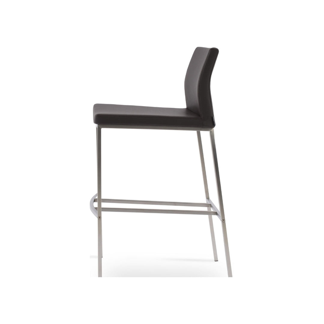 Pasha Metal High Back Stool — white product view | Soho Concept