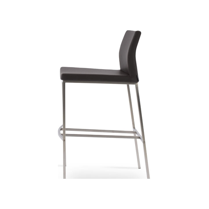 Pasha Metal High Back Stool — white product view | Soho Concept