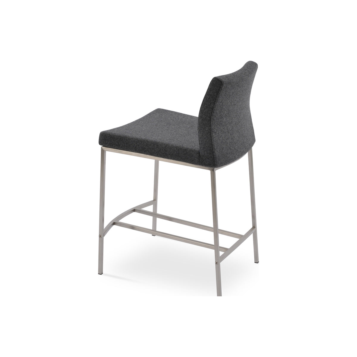Pasha Metal Low Back Stool — white product view | Soho Concept