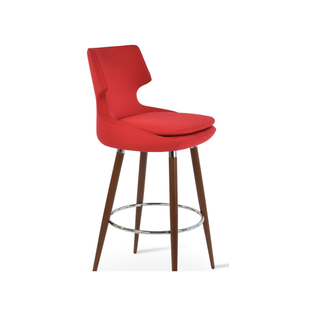 Patara DR Wood Stool — white product view | Soho Concept